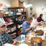 One of the many dinners provided by parents and sponsors during build season.